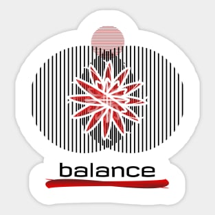 Balance - Trendy Modern Line Art Design Sticker